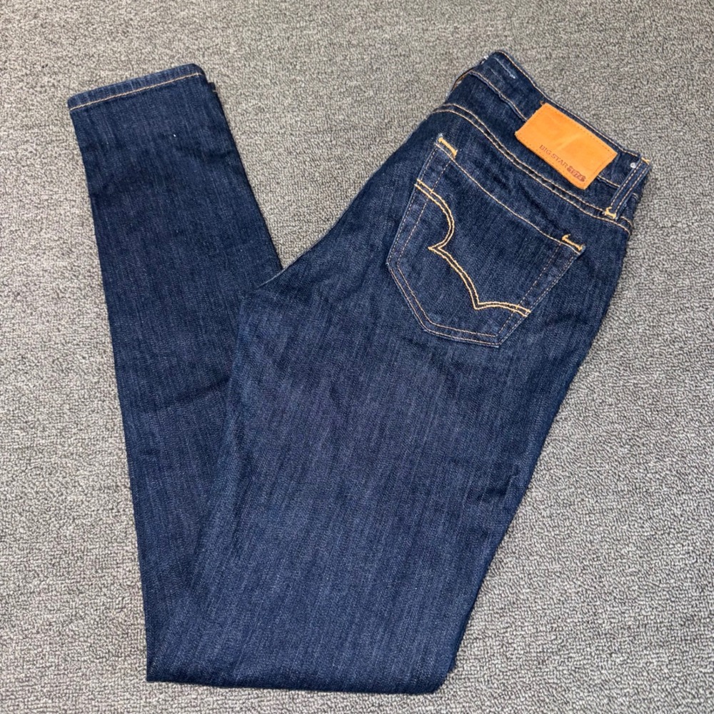 Big Star 1974 Envy Cigarette Jeans Dark Wash Indigo Stretch Denim Size 28 Boho
